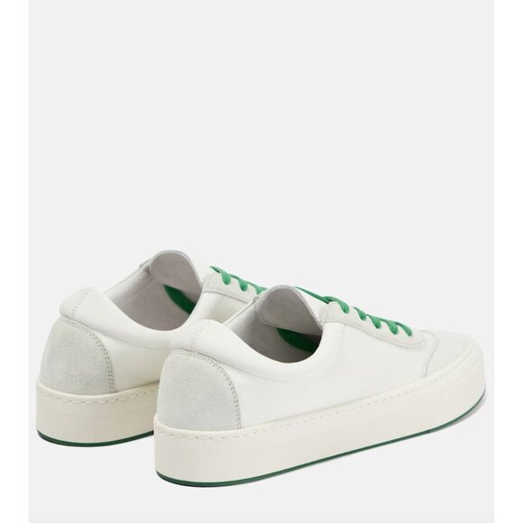 The Row Marley Suede Paneled Leather Sneakers Milk White Womens Size 35 5 - Picture 6 of 14